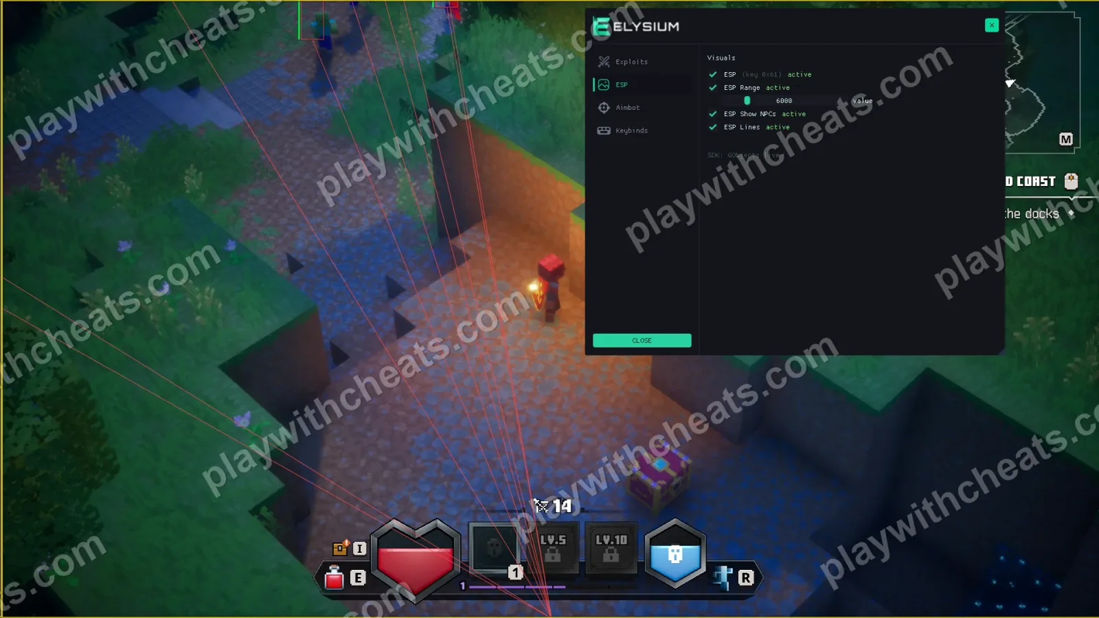 Minecraft Dungeons 2 ESP cheat menu