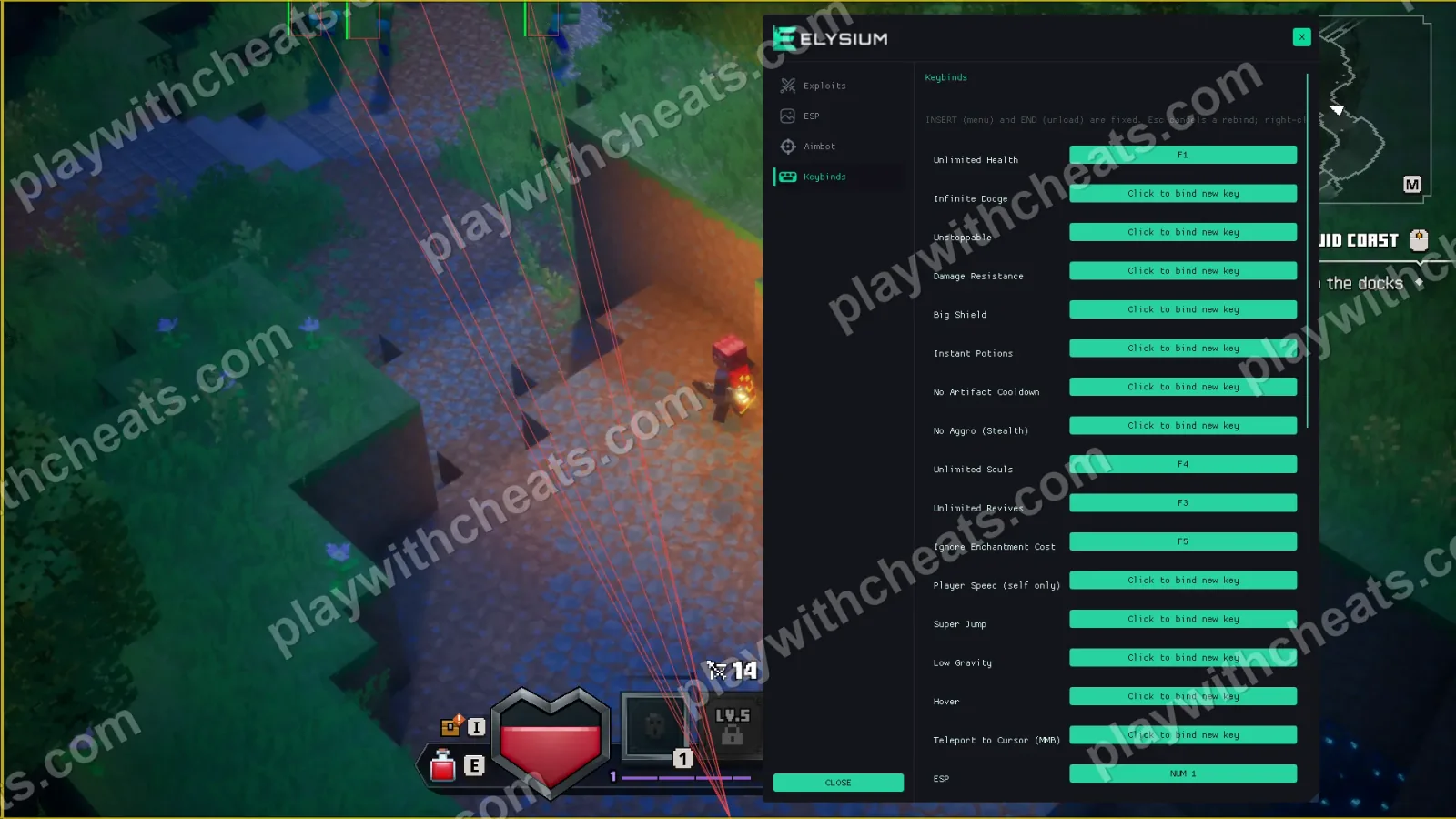 Minecraft Dungeons 2 cheat keybinds menu